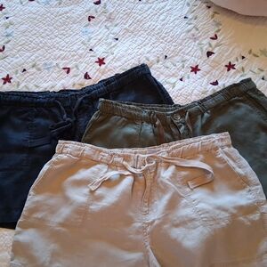 jcpenney Women's Shorts Trio in Black, Olive Green, and Beige